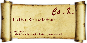 Csiha Krisztofer névjegykártya